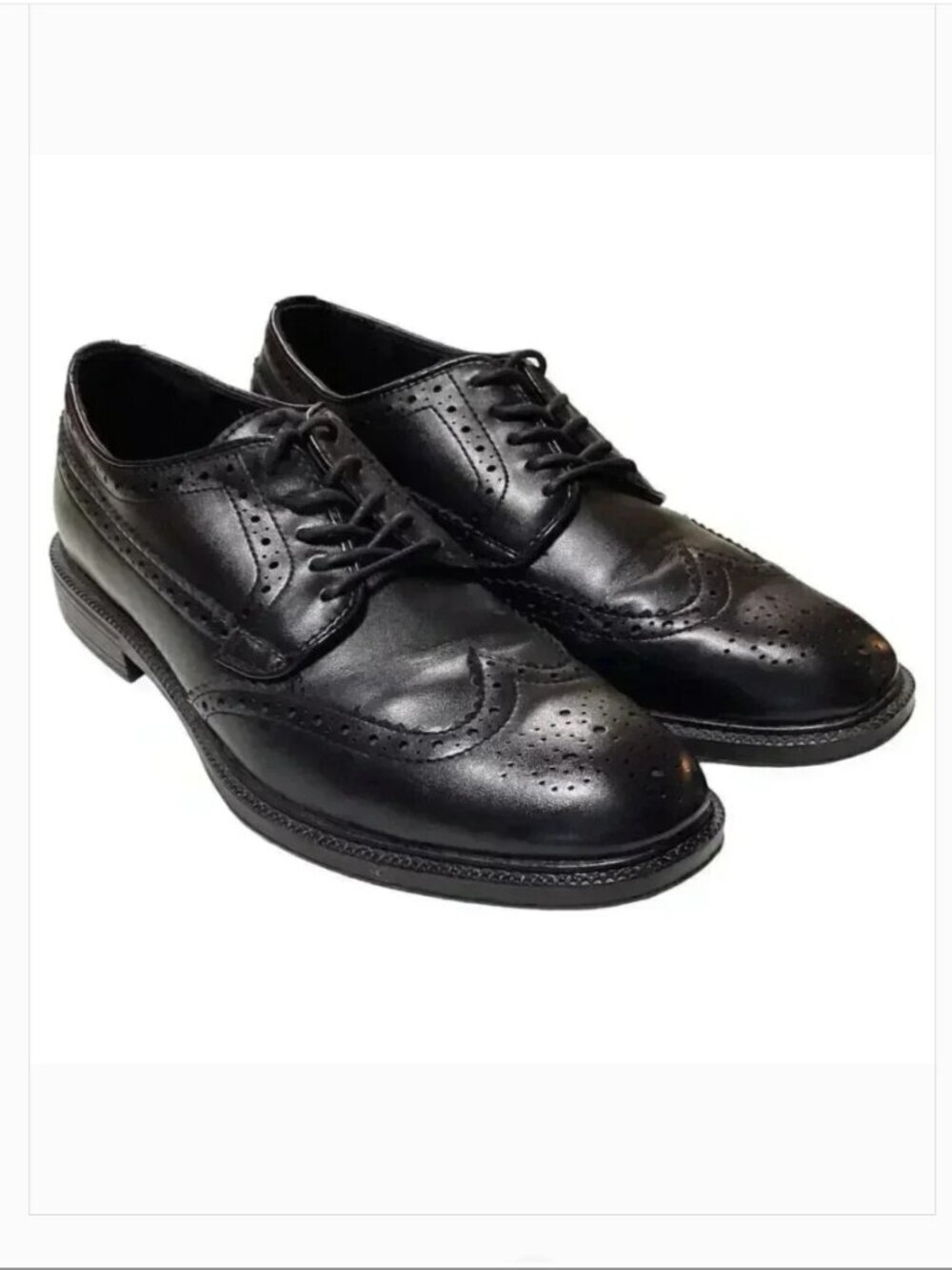 Stafford Wingtip Men 8.5 M Vegan Lace Up Oxford Dress Shoes Black Brogue Derby